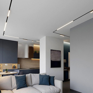 Rail lumineux <span class=keywords><strong>LED</strong></span> magnétique 12W 18W 24W, installation encastrée dissimulée, sans éclairage principal, utilisation en bureau, construction en aluminium, indice de protection IP44 - Product Image 4