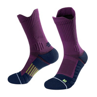 Chaussettes de sport athlétiques personnalisées avec logo, vente en gros, évacuation de l'humidité, compression, soutien de la voûte plantaire, chaussettes de sport mi-mollet pour la gym et la course à pied