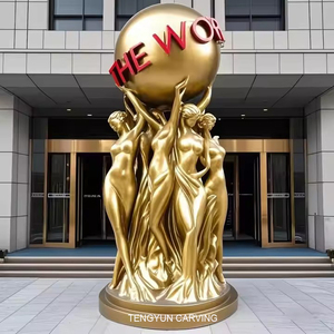 Escultura Femenina Desnuda de Tamaño Real en Bronce, Estatua 'El <span class=keywords><strong>Mundo</strong></span> Es Tuyo' - Product Image 2