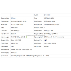 SX14Q004 หน้าจอ LCD ดั้งเดิม 5.7 นิ้ว 320x240 โมดูล LCD สำหรับเครื่องสแกนอุตสาหกรรม, HMI - Product Image 4