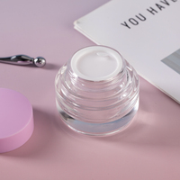 Pots en verre de luxe de 50 ml pour crème visage avec couvercle rose, pot cosmétique en verre pour crème visage, emballage pour soins de la peau avec logo personnalisé