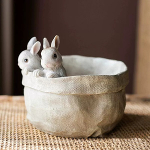 Easter Bunny Resin Ornament Rabbit Bonsai Indoor Decoration Nordic Style Cute Animal Figurine For Home Decor - Product Image 5
