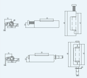 Bisagra de liberación de puerta de armario, caja de distribución de acero inoxidable FS6955 - Product Image 3