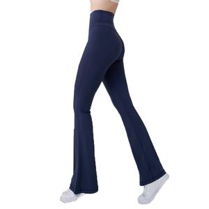 Pantalons de yoga sans couture à taille haute pour femmes, personnalisés par OEM, extensible dans 4 directions, évasé, pour la salle de sport, la remise en forme, le yoga - Product Image 1