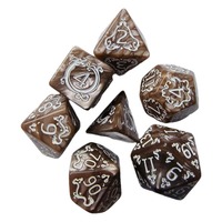 Vente en gros 20mm acrylique Dragon année numérique personnalisé D & D jeu de dés 7 pièces polyédriques pour le jeu de groupe en cours d'exécution