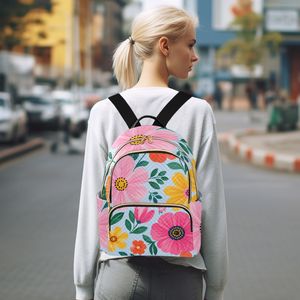 Custom Logo Quilted Padded <b>Backpack</b> <b>Ladies</b> Waterproof Shopping Bag with 2 Main Pockets - Product Image 5