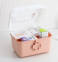 Boîte à médicaments en plastique avec couvercle à charnière et séparateurs Trousse de premiers soins Trousse d'urgence Trousse de premiers soins Trousse d'urgence