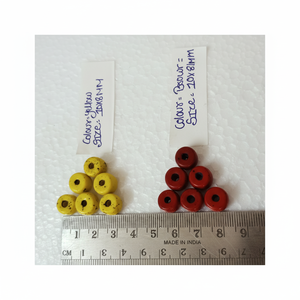 Perles de verre sur mesure rouge et jaune aspect antique pour les créateurs de bijoux et les magasins de perles-Crystal Lampwork Beads - Product Image 1