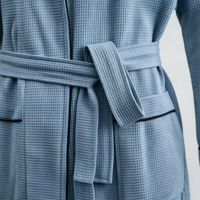 Peignoir de luxe en tissu gaufré pour hôtel et spa, usage quotidien, avec col châle, pour adultes, ensemble cadeau, fabricant