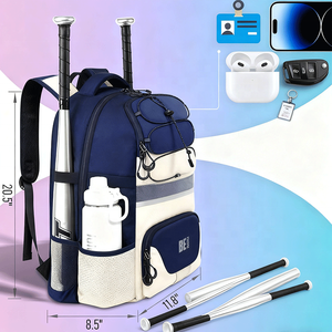Sac à <span class=keywords><strong>dos</strong></span> de sport personnalisé grande capacité pour équipement de baseball et softball, avec compartiment à chaussures pour joueurs d'équipe - Product Image 5