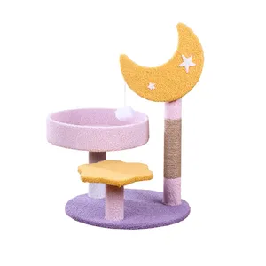 紫猫树大可爱豪华便宜猫塔吊床高品质独立式猫原始设备制造商