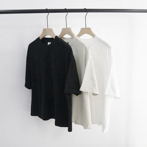 T-shirt personnalisé sérigraphié lourd 100% coton de haute qualité 240GSM uni pour t-shirt surdimensionné vierge unisexe à demi-manches - Product Image 1