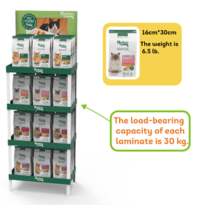 Tùy chỉnh vật nuôi mèo thực phẩm <span class=keywords><strong>PVC</strong></span> hiển thị giá sàn đứng hiển thị đứng nhẹ Rack hiển thị cho vật nuôi cửa hàng và siêu thị - Product Image 2