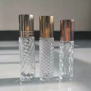 10毫升透明滚筒香水瓶与金属滚筒或玻璃滚筒