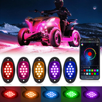 Luces LED RGBW para Roca de 8/10/12 Pods con Control por APP para Coches, Camiones, ATVs, UTVs, Barcos Todoterreno, Lámpara de Riel para Iluminación Inferior Brillante