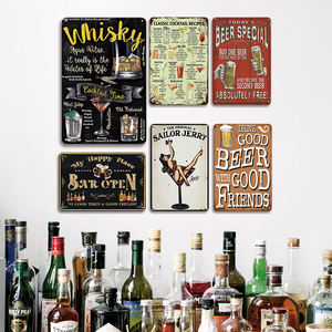 Panneau Publicitaire en Métal en Gros, Décorations Murales Rétro, Plaques Murales en Métal Vintage pour Café et Bière - Product Image 2