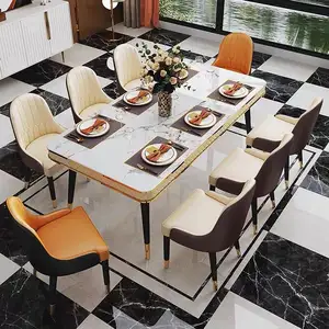 餐桌套装家具钢餐桌套装现代大理石小型派对桌椅待售