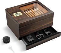 Boîte à cigares en bois personnalisée, humidor artisanal avec hygromètre, boîte à cigares en bois de cèdre, humidificateur pour boîte à cigares en bois de cèdre