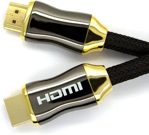 Giá tốt nhất HDMI cáp Vàng 4K Kẽm hợp kim HDMI âm thanh video Nam để nam cắm 2.0V polybag đen PVC kho OEM mỏng 8K màn hình 2.0