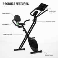 Cecotec 可折叠铝制健身车 X-Bike Pro 家用型 2.5 公斤飞轮 磁阻式液晶屏心率监测器 Max