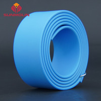 Sangle en PVC enduite d'usine de 25 mm de large, bleue, imperméable, avec TPU résistant à l'abrasion, ceinture en polyuréthane