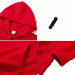 Custom Logo Cotton Hoodie <b>Jacket</b> Coat for Men New Design Plus Size XL Fleece Sweatshirt With Zipper & Hooded Collar - Product Image 2