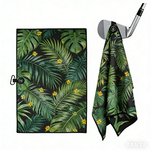 Toalla de Golf de Microfibra con Diseño de Waffle, de Secado Rápido, Grande, para Viaje, con Clip y Logotipo Personalizado - Product Image 3