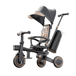 Tricycle bébé avec roues en PU absorbant les chocs, poussette, 9 modes, vélo d'équilibre convertible, trike 105 ° -145 °   Siège <span class=keywords><strong>inclinable</strong></span> pour les tout-petits de 6 mois à 3 ans - Product Image 4