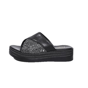 Summer Sequin Open Toe Women's Wedges <b>Sandals</b> Thick Sole Large Size Platform Casual Flat Design-Wholesale - Product Image 5