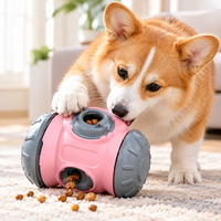 Jouet Puzzle Interactif pour Chien à 2 Niveaux Réglables, Distributeur Lent de Friandises, Jouet d'Enrichissement Roulant en ABS de Qualité Alimentaire pour Petits Animaux