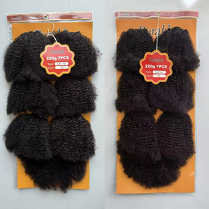 Set di 7 trecce all'ingrosso da 16 pollici, 220g, in fibra proteica colorata, ricci, ondulati, morbidi, naturali, tipo <span class=keywords><strong>Afro</strong></span> Marley Kinky Bulk Hair - Product Image 1