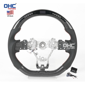 Volante in Vera Fibra di Carbonio con LED per <span class=keywords><strong>Subaru</strong></span> <span class=keywords><strong>STI</strong></span> <span class=keywords><strong>WRX</strong></span> S209 2015-2020 con Indicatore di Cambio LED, Magazzino USA - Product Image 1