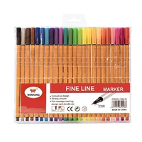 Ensemble de stylos feutres à pointe fine colorés, marqueurs imperméables avec papeterie de bureau et scolaire, cadeau, outils de dessin pour la classe