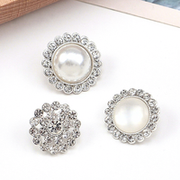 Kancing Jahit Bentuk Kelopak Bunga Mewah Sederhana Berhiaskan Rhinestone Penuh, Bahan Zinc Alloy Ramah Lingkungan, Untuk DIY Kemeja dan Pakaian