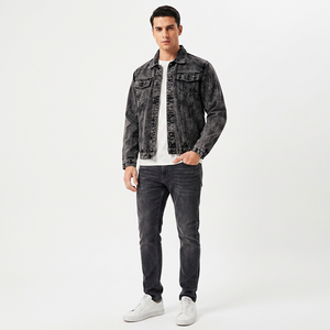 Popular Design <b>Custom</b> Color Your Own Style Printed Comfortable Size Hooded Windproof Stand Front Vintage <b>Denim</b> <b>Jacket</b> for Men - Product Image 1