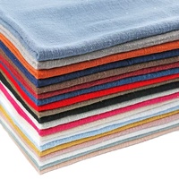 Tissu en lin froissé 100 % coton bambou, fin, uni, pour vêtements d'été, robes, textiles de maison