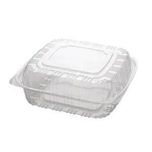 Boîte de rangement rectangulaire classique à charnière, jetable, transparente, écologique en PP, pour biscuits Hick et fruits, avec couvercle - Product Image 1