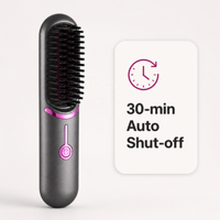 Brosse lissante chauffante sans fil en céramique SI5-1002-1, rechargeable par USB, pour usage domestique, 3 réglages de température, OEM ODM personnalisé