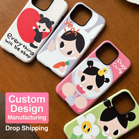 Nueva moda 3D sublimación en blanco cubierta del teléfono móvil impresión UV personalizado en blanco doble funda de teléfono móvil para sublimación
