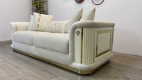 Ensemble de canapés modulaires en tissu moderne, rembourrage en éponge, écologique, durable, pieds carrés en plastique, accoudoirs droits, salon