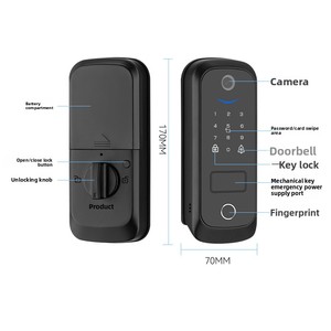 Precio al por Mayor <span class=keywords><strong>HCD</strong></span> D01 Cámara de Audio Bidireccional Multifunción Tuya Smart con Desbloqueo por Huella Dactilar, Contraseña, Tarjeta y Llave, Cerradura de Aluminio - Product Image 3