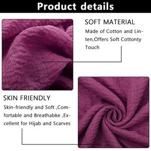 CCY 185*90cm Prêt Stock En Gros Musulman Hijabs Écharpes Islamiques Femmes Ethnique Coton Lin Long Châles Écharpes D'été Mince Écharpe - Product Image 6