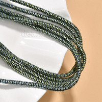 Perles en hématite ondulées rondes Heishi noires, or et argent, perles en hématite plaquées or rose pour la fabrication de bijoux