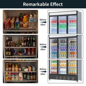 Réfrigérateur vertical commercial grande capacité à 3 portes pour la présentation de bières, avec compresseur inférieur et réfrigération par tubes en cuivre, pour supermarché - Product Image 4
