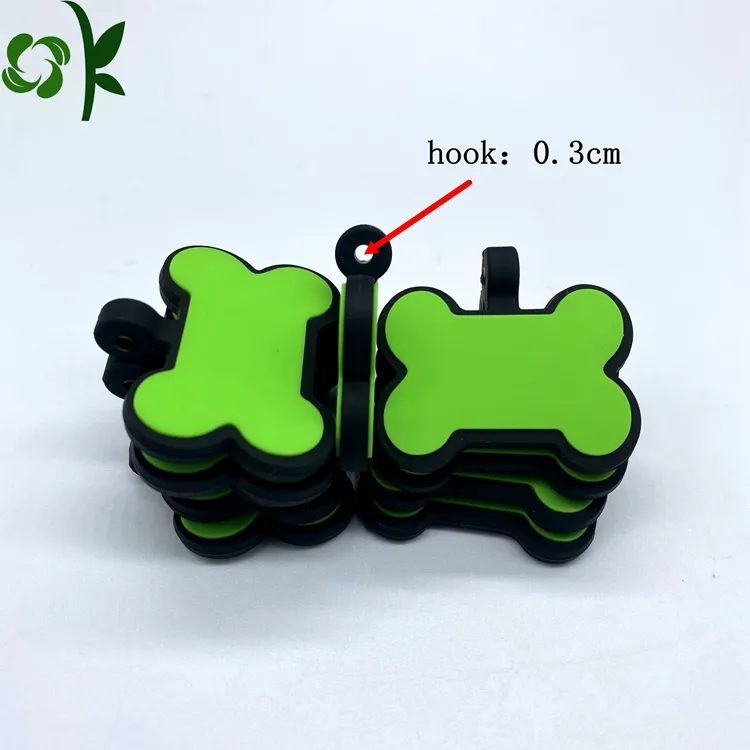 OKSILICONE custom dog tag necklace pet blank silicone qr code pet id dog name tags collar for engraving pendant pet tag