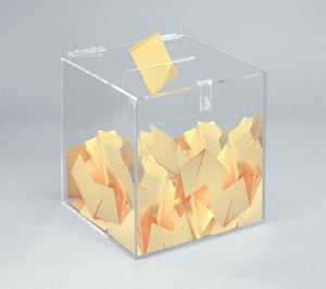 Boîte de rangement en acrylique transparente, écologique, entièrement assemblée, anti-poussière, avec base noire, boîte de rangement en cube, boîte porte-stylos - Product Image 3