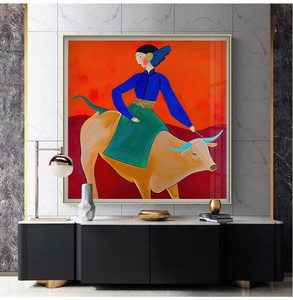 Art mural abstrait style <span class=keywords><strong>Matisse</strong></span>, texture cuir, design créatif, peinture décorative colorée pour la maison, facile à installer - Product Image 2