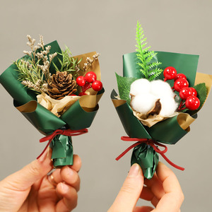 Mini Ramos de Flores Secas Preservadas, Ramilletes de Caña, Hojas, Florero <span class=keywords><strong>con</strong></span> Relieve, Larga Duración, Hecho a Mano, DIY, Navidad - Product Image 2