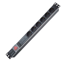 1U Allemagne type 6 voies PDU prises avec interrupteur et parafoudre avec filtre