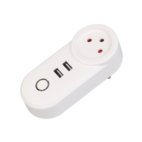 Prise intelligente WiFi Tuya Smart 16A, prise électrique avec 2 ports USB, prise de courant israélienne, chargeur de téléphone, minuterie, commande vocale Alexa Google
